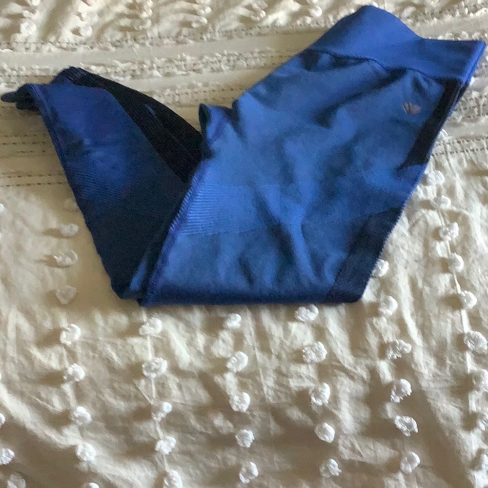 Forever 21 Blue Leggings with Sporty Black Panels